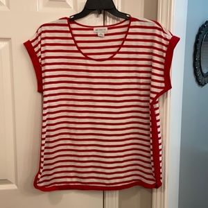 Red/white stripped short sleeve top